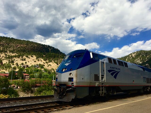 The California Zephyr arriving in Glenwood Springs