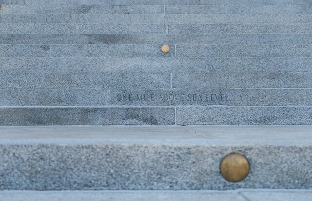 The Mile-High steps leading up to the Colorado State Capitol