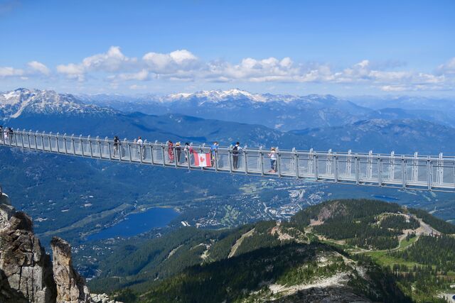 Suspension bridge connecting Whistler Peak and viewing platform