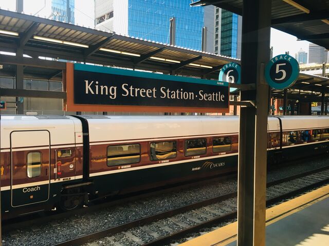 The Amtrak Cascades at Seattle’s King Street Station