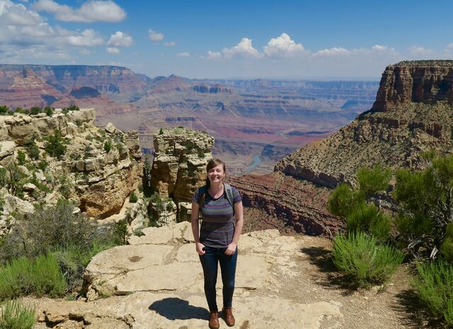 The Colorado River flows through the Grand Canyon behind me