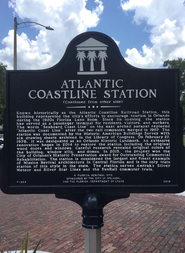 Information about Orlando's 'Atlantic Coastline' Station