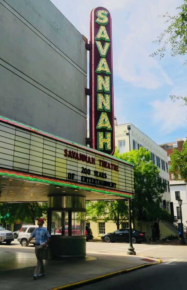 Savannah Theatre and a Forrest Gump impersonator