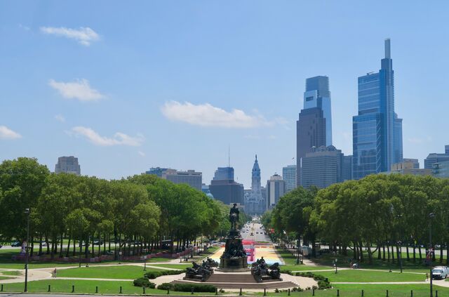 View of the city taken from the 'Rocky steps'