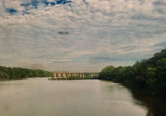 Crossing the Savannah River at the border between Georgia and South Carolina