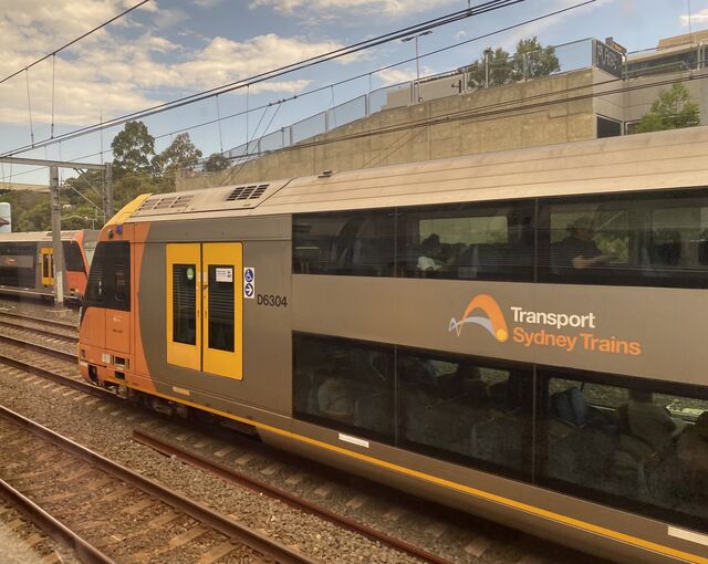 Passing another train in Ashfield in Sydney’s Inner West