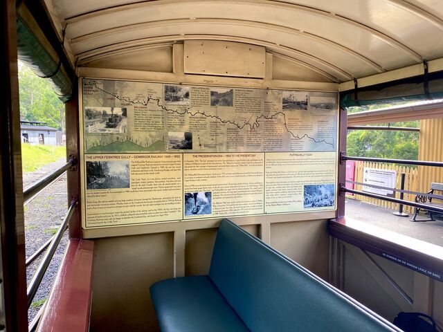 A large board in the carriage provided information about the stations and other points of interest en route