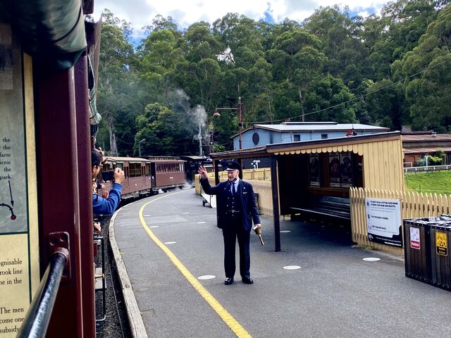 Puffing Billy departing Belgrave Station