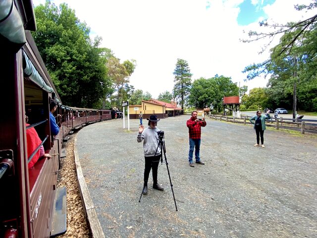 Puffing Billy pulling into Gembrook Station