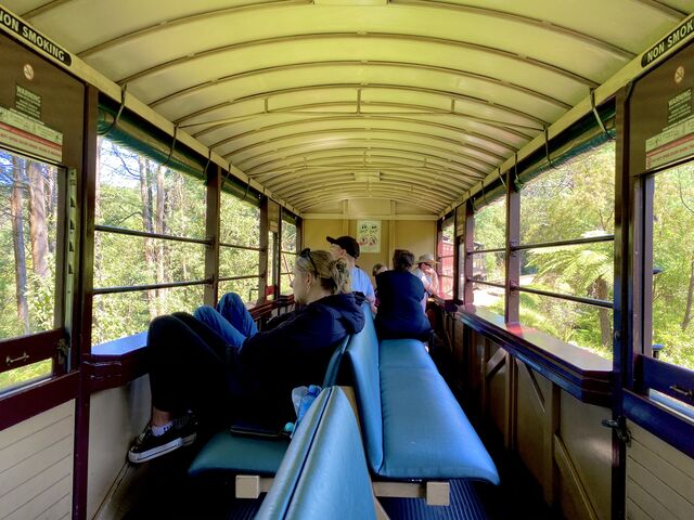 The interior of the train