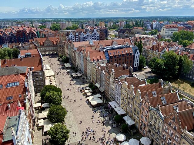 View of Długi Targ (Royal Way) from the Main Town Hall