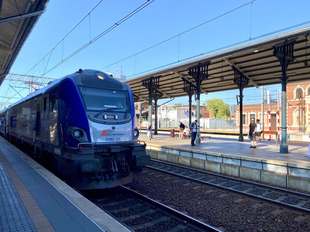 Gdańsk Station and on board the train