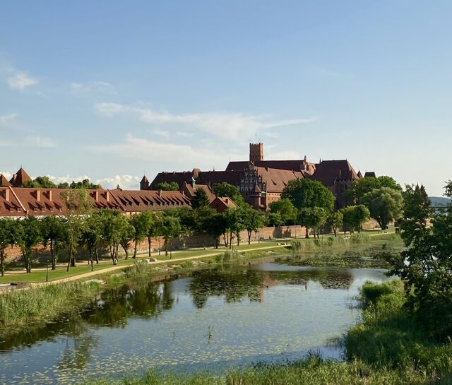View of Malbork Castle from the train