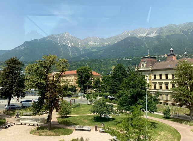 Innsbruck Federal Railway Directorate (building on the right), established 1884