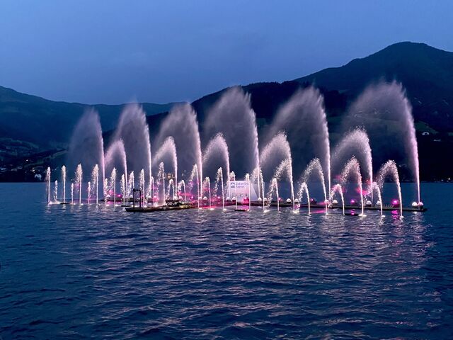 Light show on Lake Zell