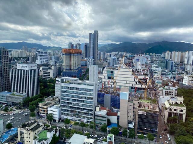 View of Daegu from my friends' apartment