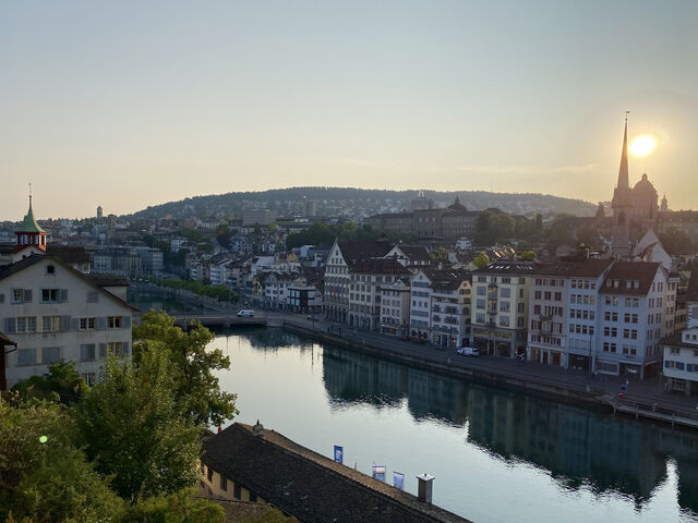 View of the Limmat River from Lindenhof Hill