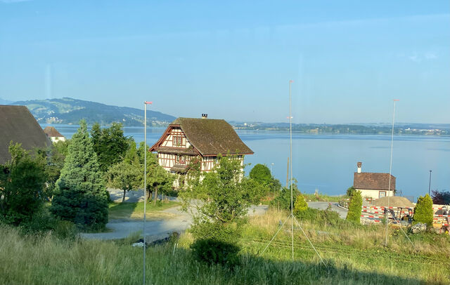 Swiss chalets on the banks of Lake Zug