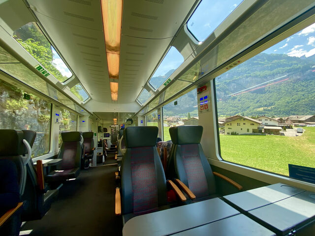 The first class carriage on the Lucerne–Interlaken Train