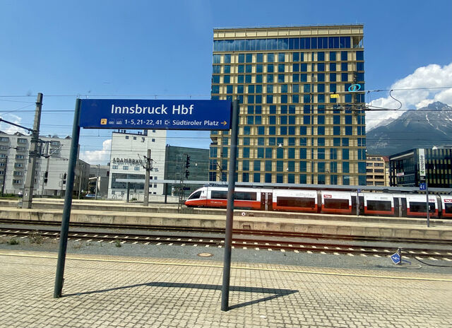 Innsbruck Station (with my hotel in the background)