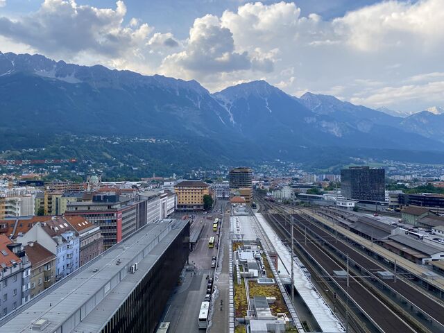 View of Innsbruck from the hotel bar