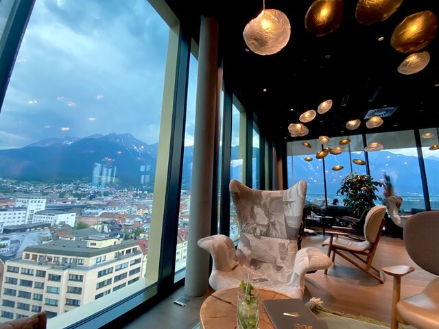 View of Innsbruck from the hotel bar