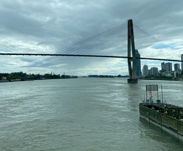 The SkyBridge which carries the SkyTrain across the Fraser River