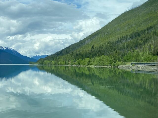 The Canadian travelling around a bend