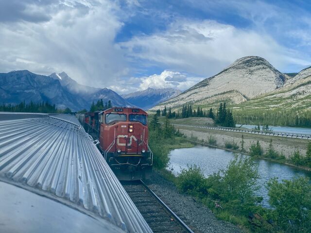 Stopping to let a freight train pass