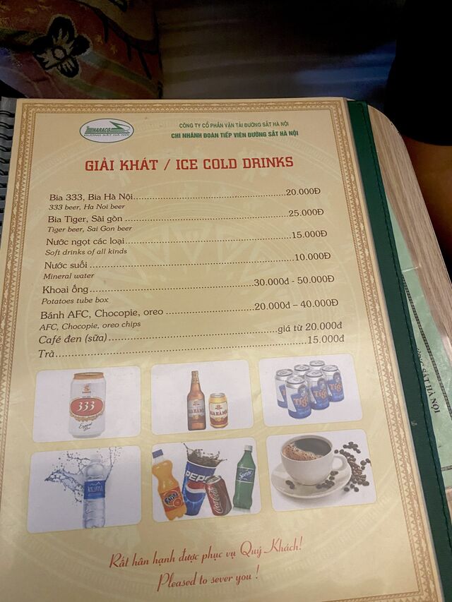 Food options on board