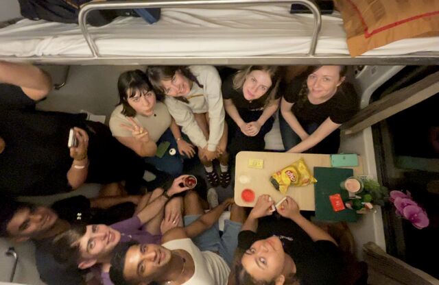 Inside a 6-berth 'hard' sleeper