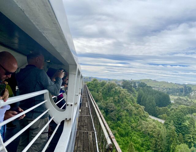 Crossing the Makohine Railway Viaduct