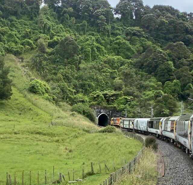 The Northern Explorer heading into a tunnel