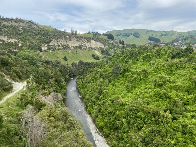 View of the Kawhātau River from the Kawhātau Viaduct