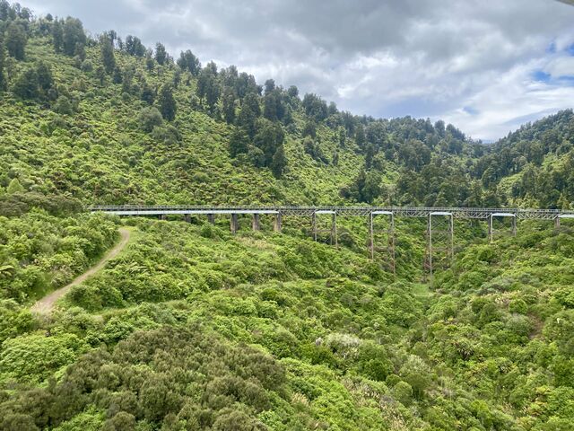 View of the Ohakune Old Coach Road from the Hāpuawhenua Viaduct
