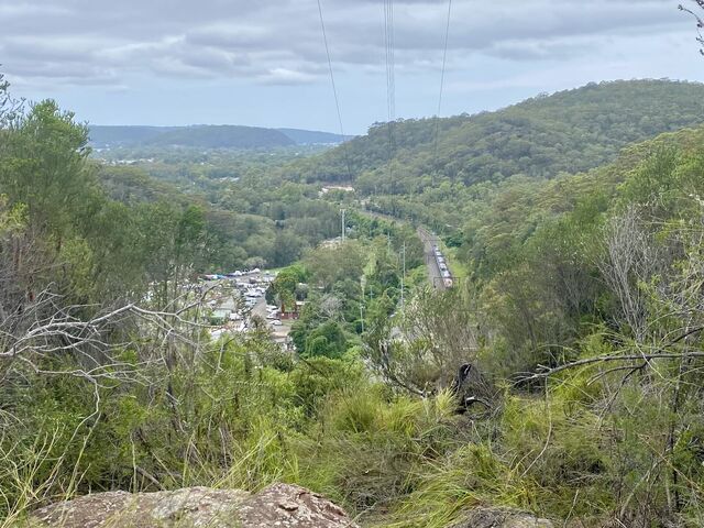 Looking back over the railway tracks