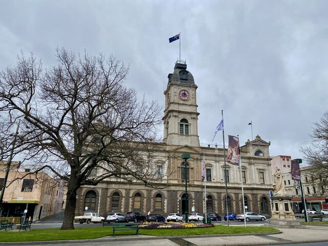 Ballarat Town Hall, constructed 1870