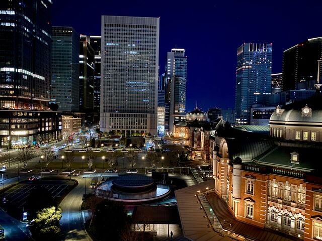 View of Tokyo Station from the KITTE Rooftop Garden