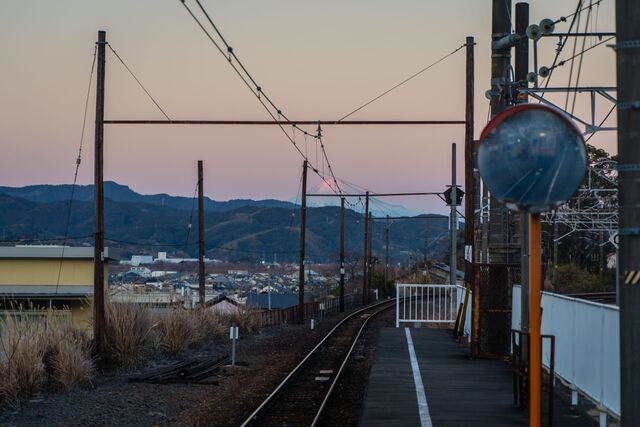 View of Mount Fuji from Kanaya Station