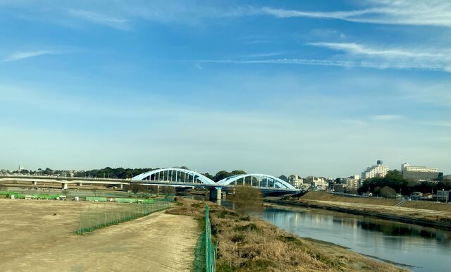Crossing the Tama River