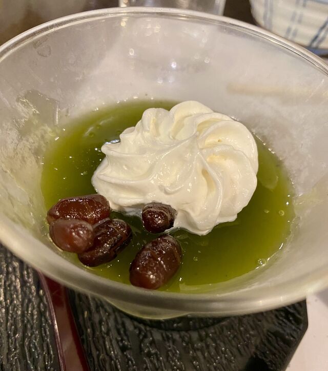 Dinner at Suikoen Ryokan. Our meal was accompanied by a very nice citron wine
