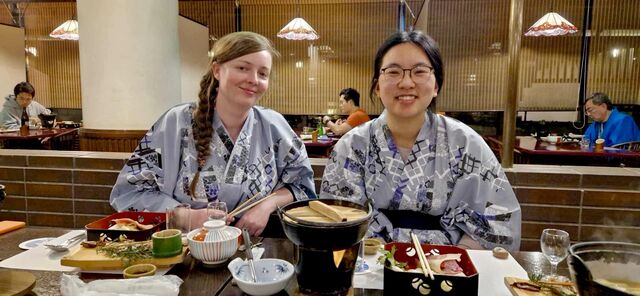 Dinner at Suikoen Ryokan. Our meal was accompanied by a very nice citron wine