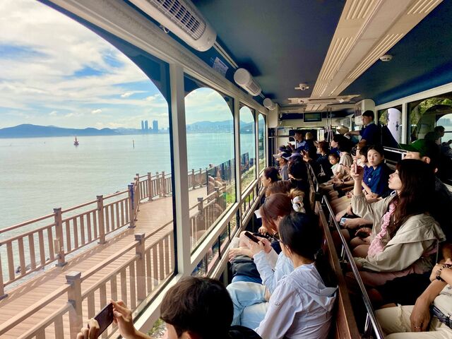 On board the Haeundae Beach Train