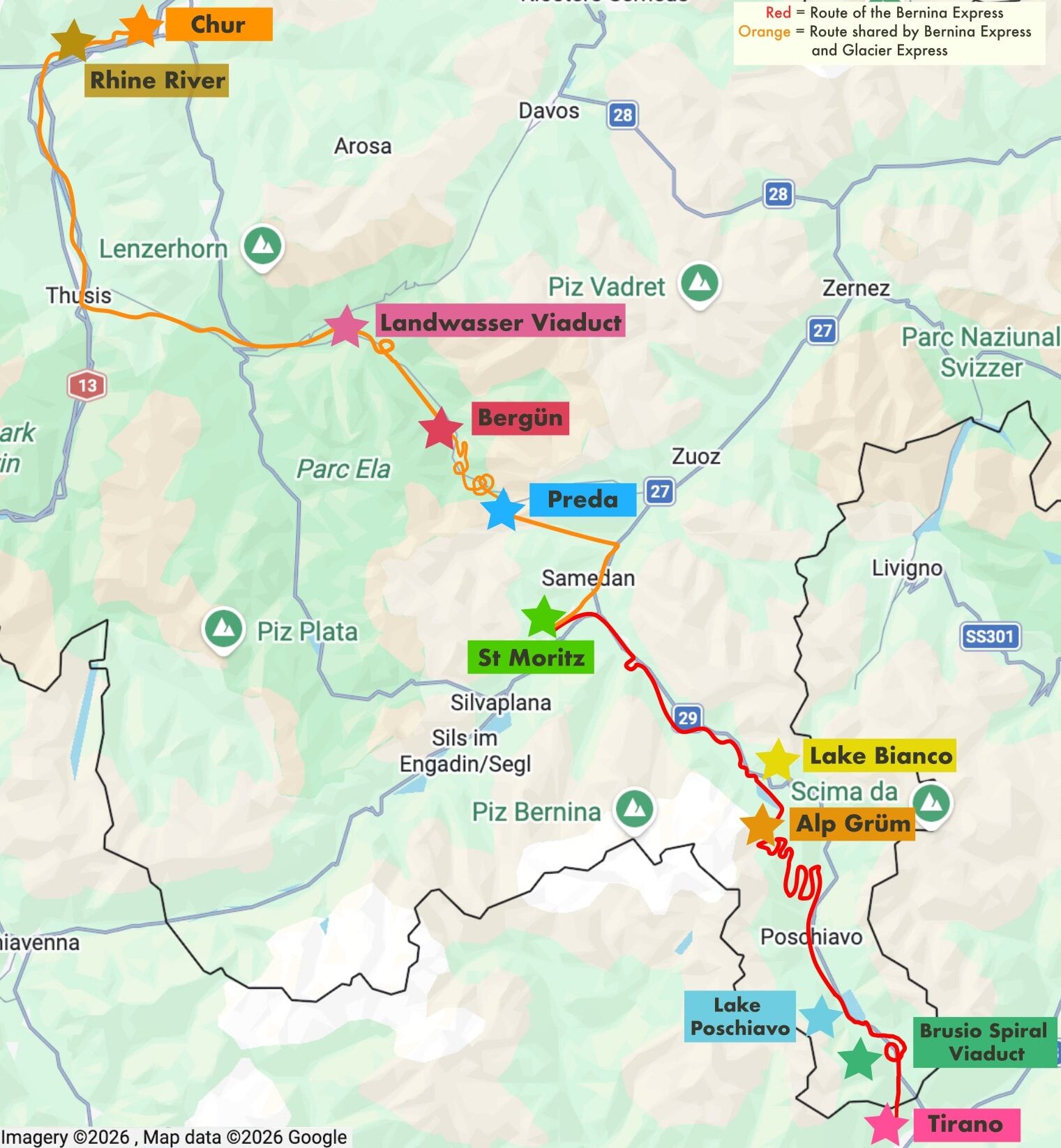 My Route: The Bernina and Albula Railways