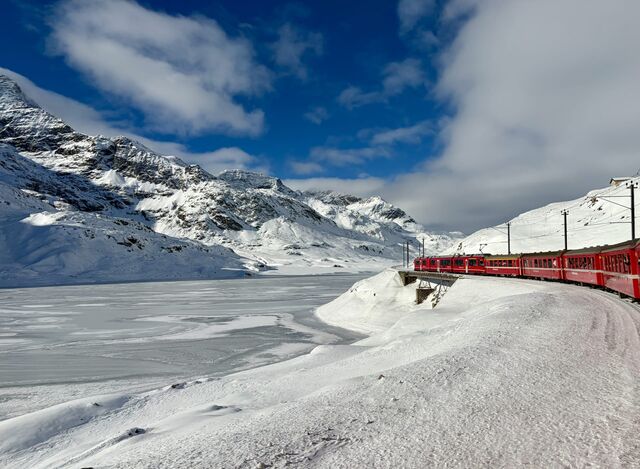Lake Bianco and Ospizio Bernina Station