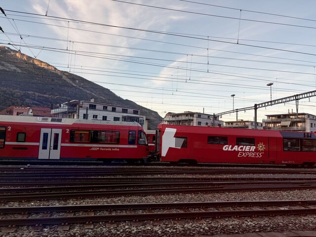 The Glacier Express at Domat/Ems Station
