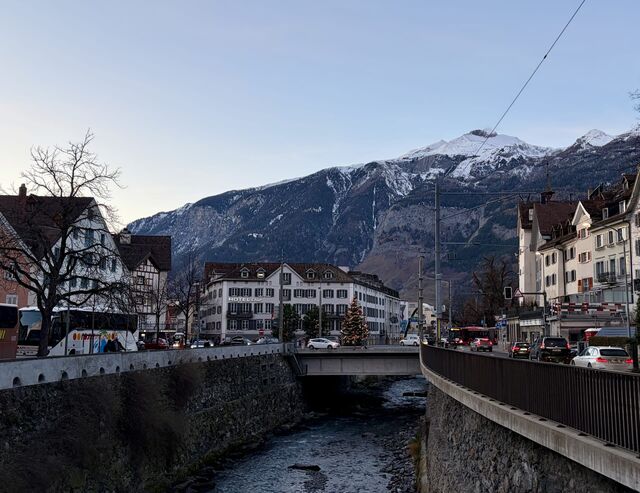 The Plessur River runs through the centre of Chur